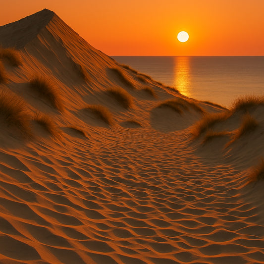 Paveikslas ant drobės - Saulėlydis virš Nidos kopų
