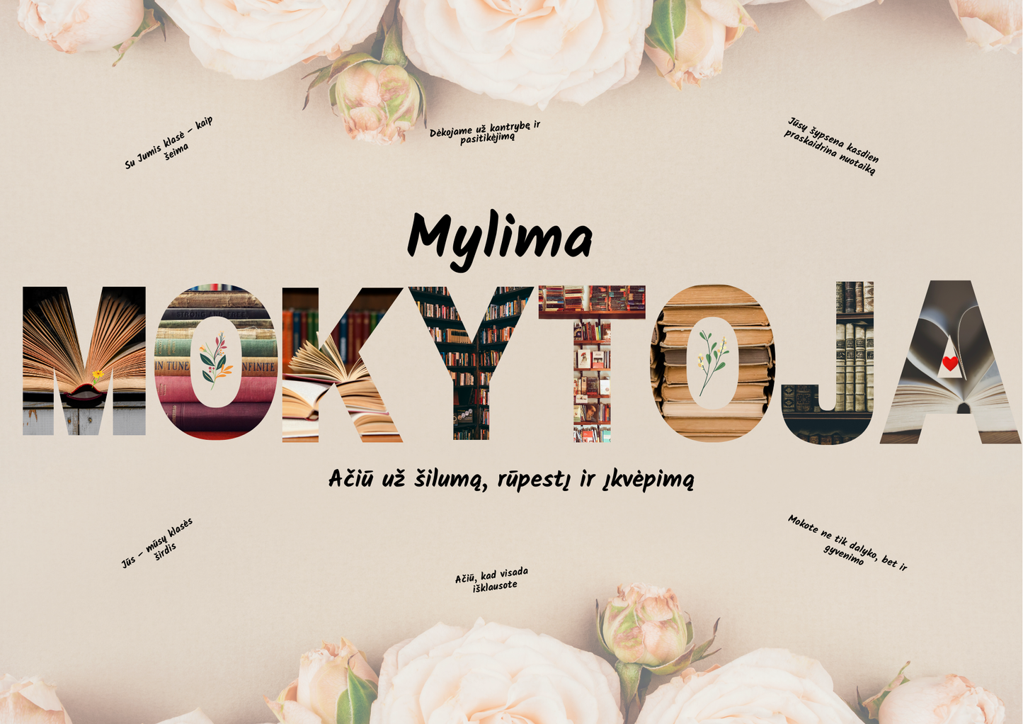 Plakatas - Mylima Mokytoja