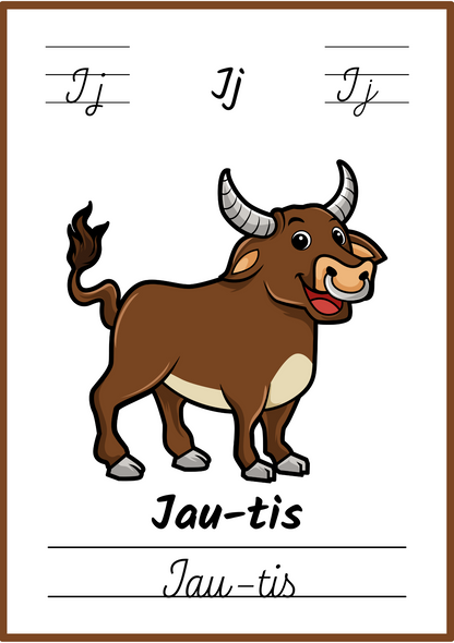 Linksmoji abėcėlė: mokomės skaityti - 32 plakatėlių rinkinys