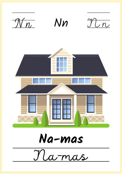 Linksmoji abėcėlė: mokomės skaityti - 32 plakatėlių rinkinys