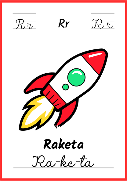 Linksmoji abėcėlė: mokomės skaityti - 32 plakatėlių rinkinys