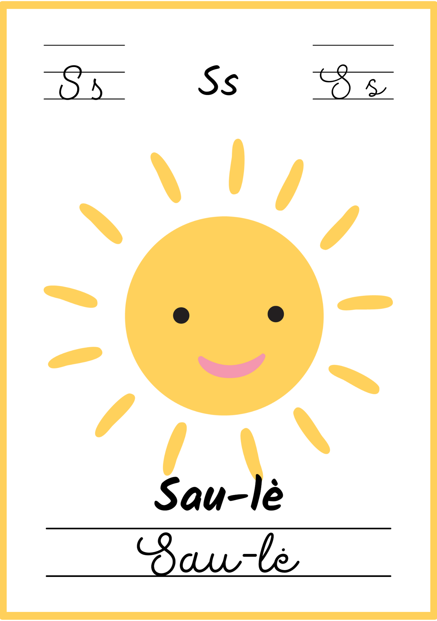 Linksmoji abėcėlė: mokomės skaityti - 32 plakatėlių rinkinys