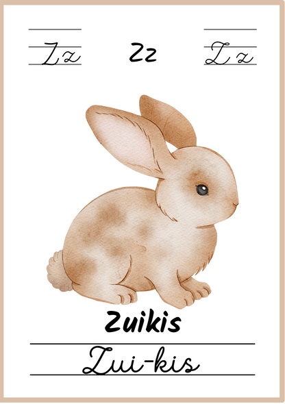 Linksmoji abėcėlė: mokomės skaityti - 32 plakatėlių rinkinys