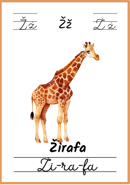 Linksmoji abėcėlė: mokomės skaityti - 32 plakatėlių rinkinys