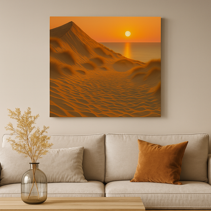 Paveikslas ant drobės - Saulėlydis virš Nidos kopų