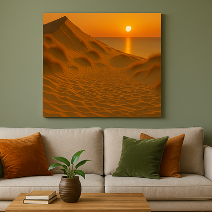 Paveikslas ant drobės - Saulėlydis virš Nidos kopų