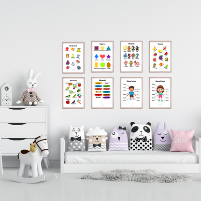 Spalvoti mokslų draugai – aštuonių plakatų rinkinys