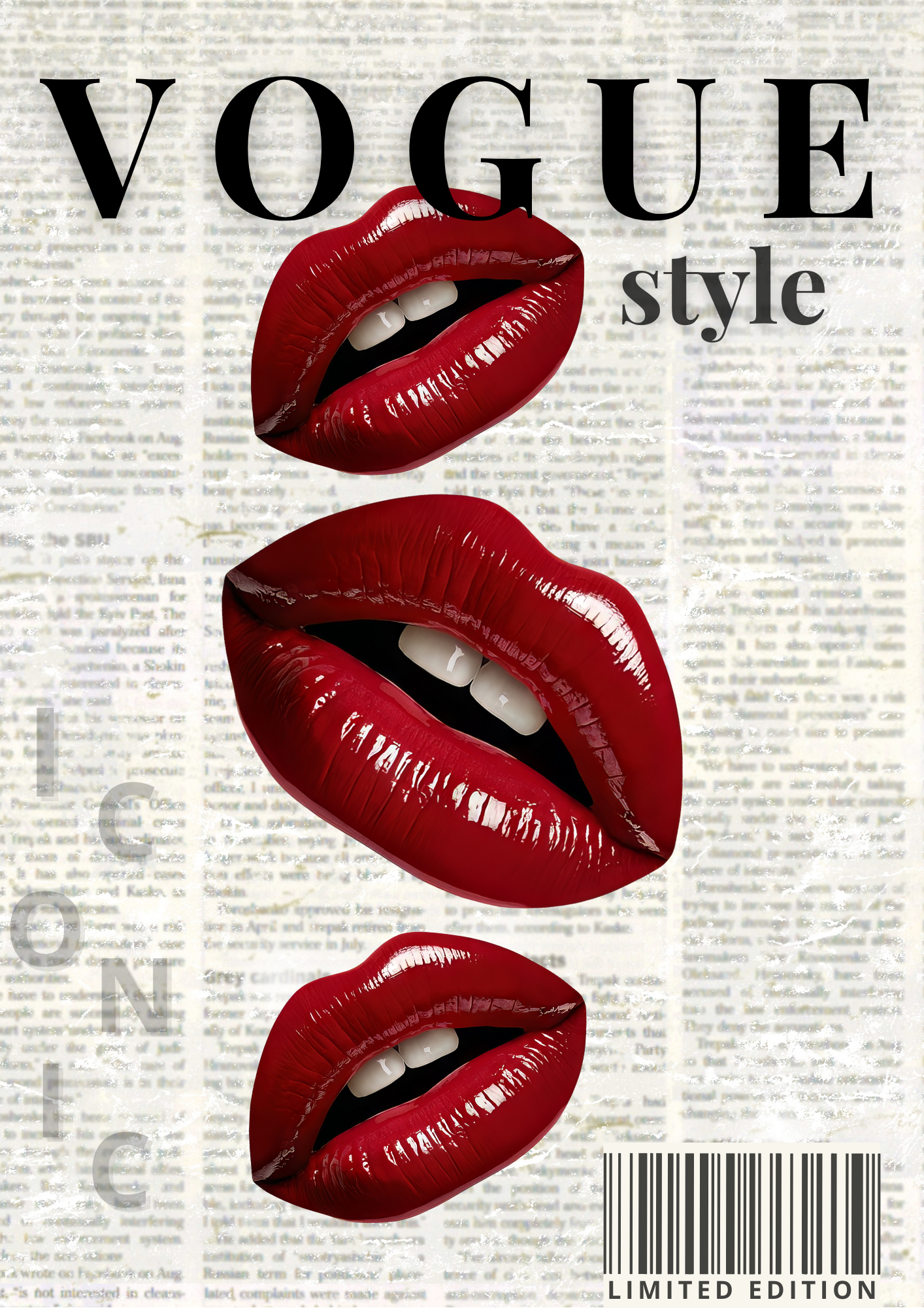 Plakatas - Vogue Style – Iconic Lips