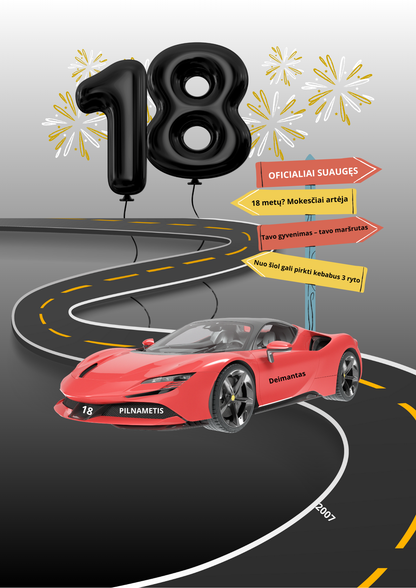 Plakatas - Pilnametystės greitkelis